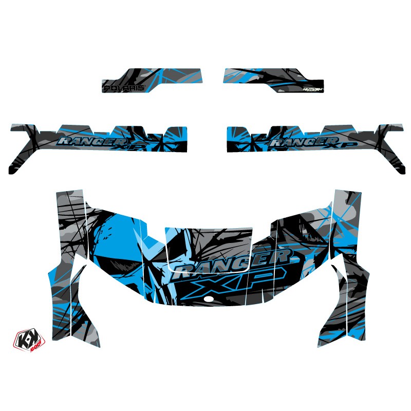 Kit Déco SSV Evil Polaris Ranger 1000 XP Gris Bleu (2018-2023)