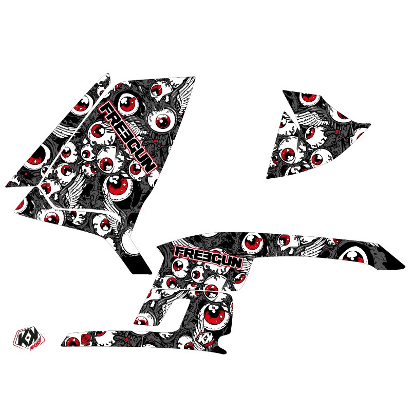 Kit Déco Quad Freegun Eyed Polaris Scrambler 500 Gris Rouge (2010-201