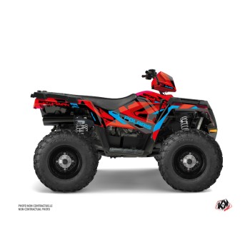 Kit Déco Quad Hidden Polaris 570 Sportsman Forest Rouge Bleu (2014-20