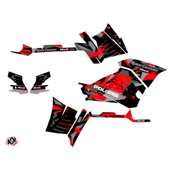 Kit Déco Quad Elka Polaris 570 Sportsman Forest Gris Rouge (2014-2017