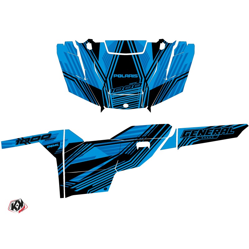 Kit Déco SSV Graphite Polaris GENERAL 1000 Bleu (2022-2023)