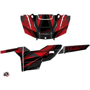 Kit Déco SSV Graphite Polaris GENERAL 1000 Noir Rouge (2022-2023)
