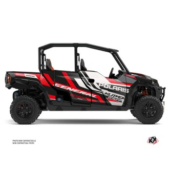 Kit Déco SSV Root Polaris GENERAL 1000 4 portes Rouge Noir (2022-2023