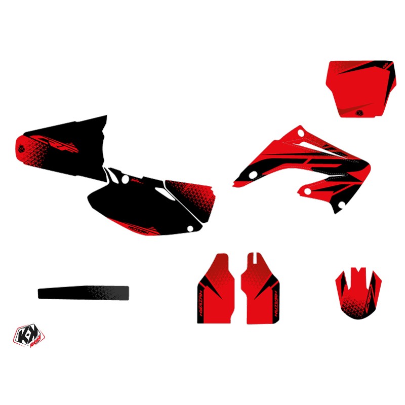 Kit Deco Moto Cross Nasting Honda 250 CR Rouge Noir