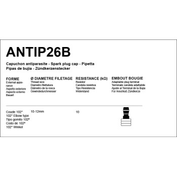 Capuchon Antiparasite BLISTER 10kΩ AVEC Olive Bougie 10-12mm