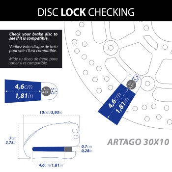Antivol SRA - Bloque Disque Ø10mm - Homologués