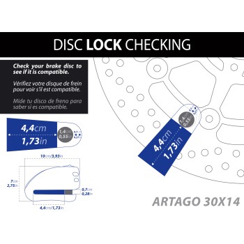 Antivol SRA - Bloque Disque Ø14mm - Homologués