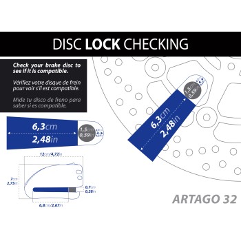 Antivol SRA - Bloque Disque Ø15.5mm - Homologués