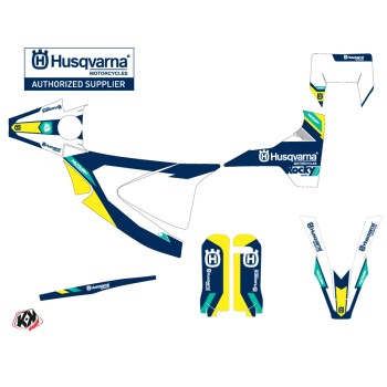 Kit Deco Moto Cross Rocky Husqvarna 701 Enduro Bleu
