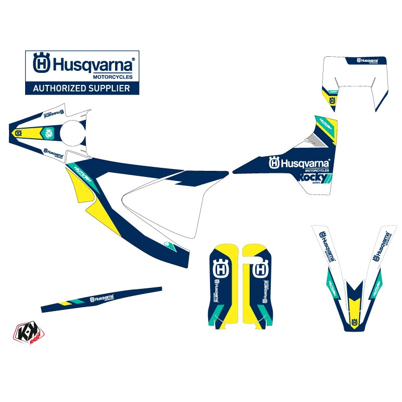 Kit Deco Moto Cross Rocky Husqvarna 701 Enduro Bleu