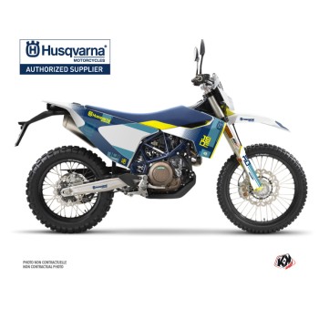 Kit Deco Moto Cross Hero Husqvarna 701 Enduro Bleu Jaune