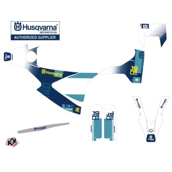 Kit Deco Moto Cross Hero Husqvarna 701 Enduro Bleu Jaune