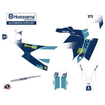 Kit Deco Moto Cross Hero Husqvarna 701 Enduro LR Bleu Jaune