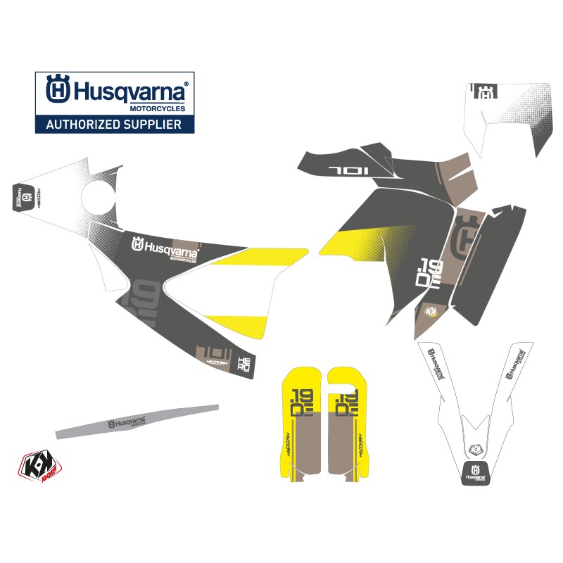 Kit Deco Moto Cross Hero Husqvarna 701 Enduro LR Gris Jaune