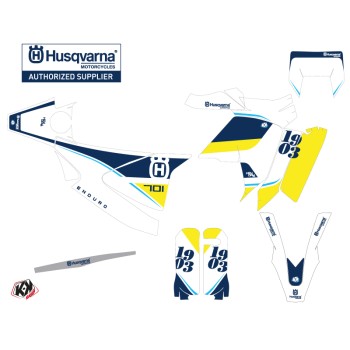 Kit Deco Moto Cross Heyday Husqvarna 701 Enduro LR Bleu Jaune