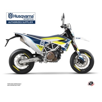 Kit Deco Moto Cross Heyday Husqvarna 701 Supermoto Bleu Jaune