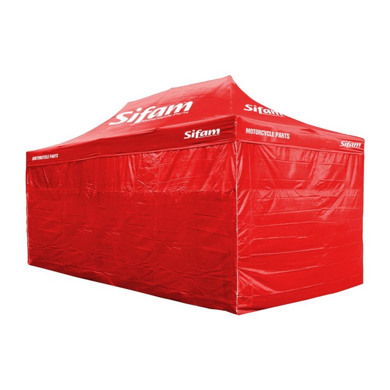 Barnum publicitaire 6M x 3M Rouge - Structure acier - toile polyester