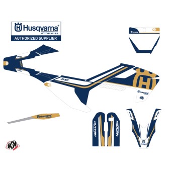 Kit Deco Moto Cross Heritage Husqvarna 450 FS Bleu