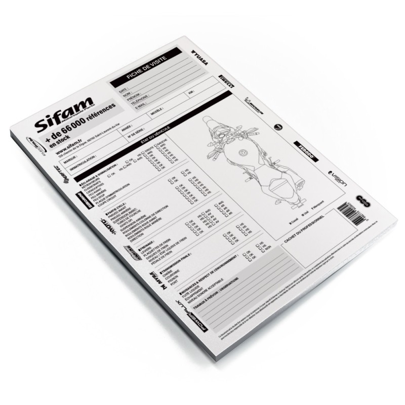 Bloc pour Pré-visite du Contrôle Technique - Pack de 5 carnets de 10