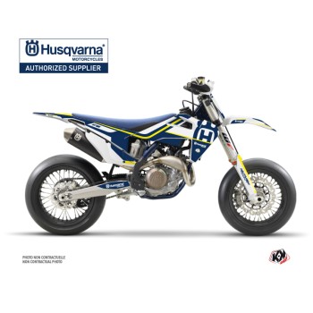 Kit Deco Moto Cross Heritage Husqvarna 450 FS Bleu Blanc