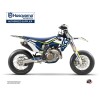 Kit Deco Moto Cross Heritage Husqvarna 450 FS Bleu Blanc