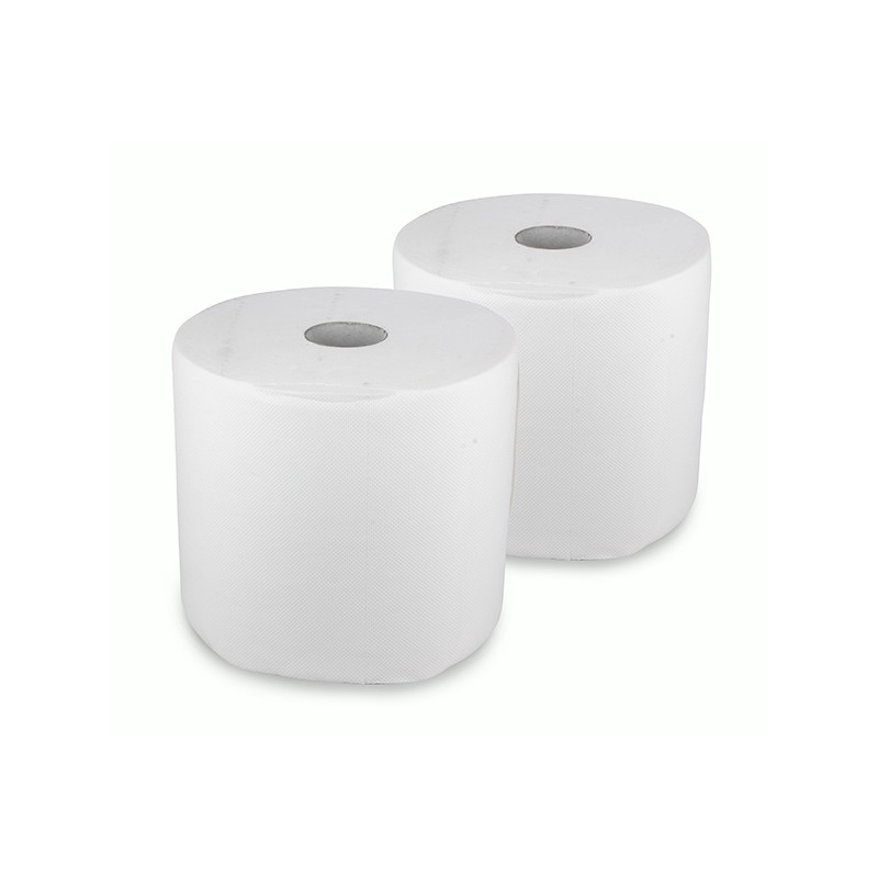 Rouleau d'Essuie Tout Micro Gaufré 2 Plis - Blanc (Sachet de 2pcs/390