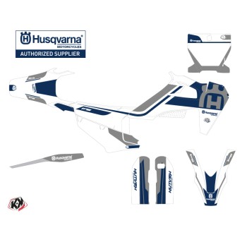 Kit Deco Moto Cross Heritage Husqvarna 450 FS Blanc Gris