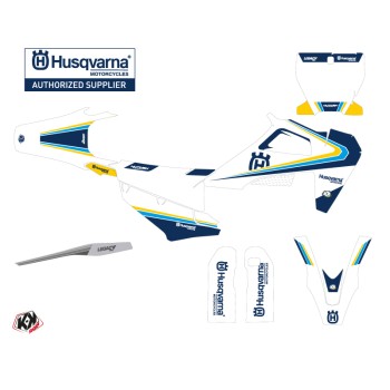 Kit Deco Moto Cross Legacy Husqvarna 450 FS Bleu Jaune