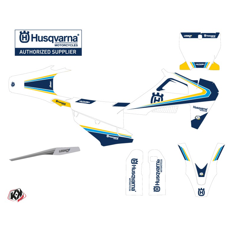 Kit Deco Moto Cross Legacy Husqvarna 450 FS Bleu Jaune