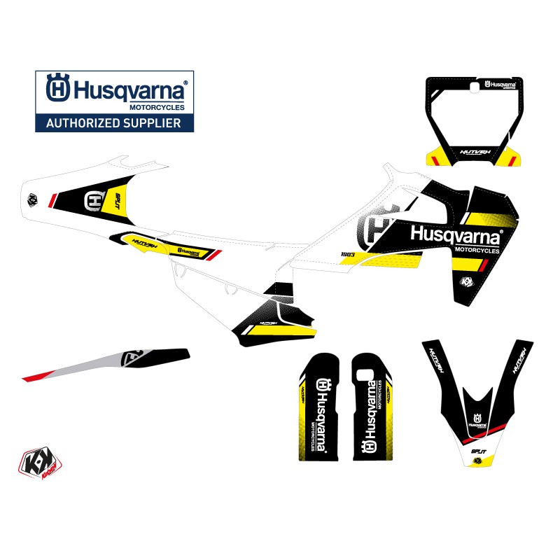 Kit Deco Moto Cross Split Husqvarna 450 FS Noir Jaune