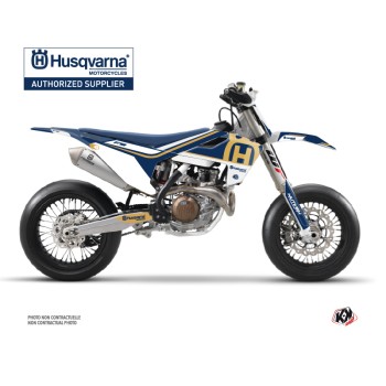Kit Deco Moto Cross Heritage Husqvarna 450 FS Bleu