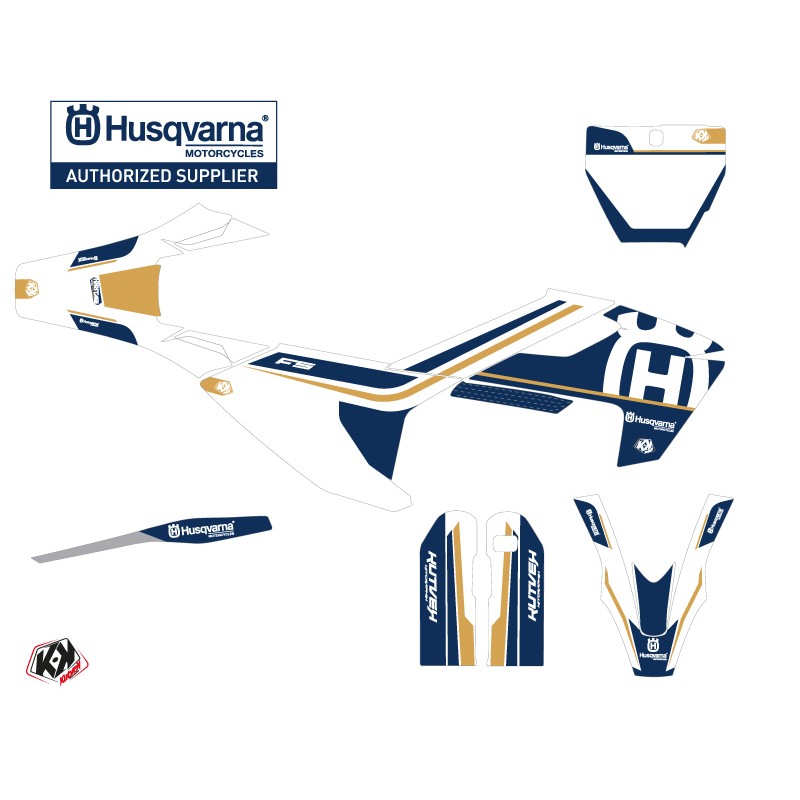 Kit Deco Moto Cross Heritage Husqvarna 450 FS Blanc