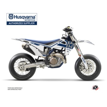 Kit Deco Moto Cross Heritage Husqvarna 450 FS Blanc Gris