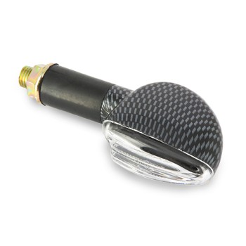 Paire de mini clignotants Triangle long - look carbone