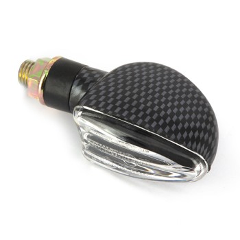 Paire de mini clignotants Triangle court - look carbone