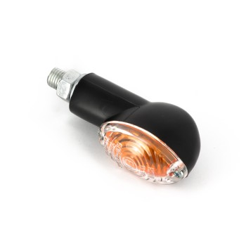 Paire de mini clignotants court ovale - noir