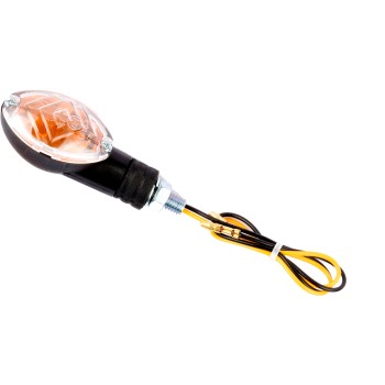 Paire de mini clignotants court ovale - noir