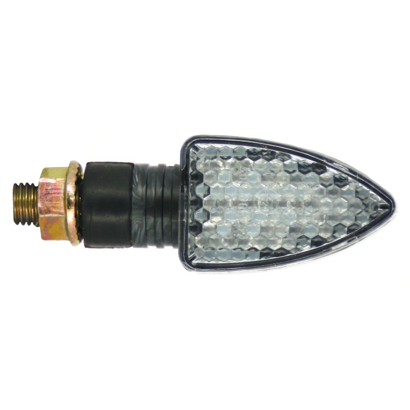 Paire de mini clignotants LED triangulaire court - Look carbone