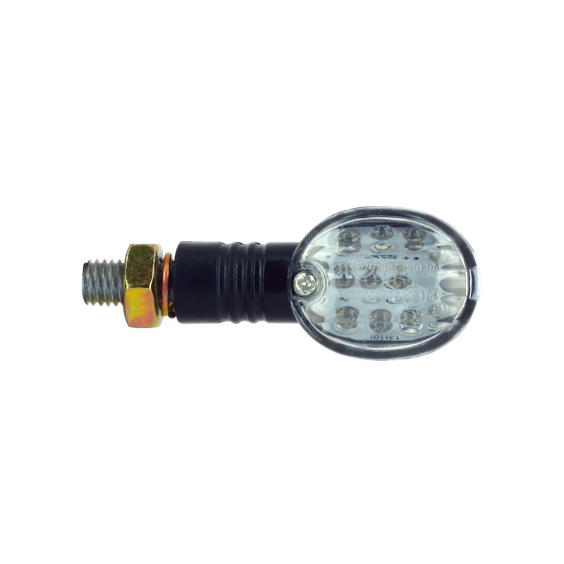 Paire de mini clignotants oval à LED - noir