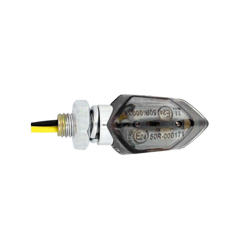 Paire de micro clignotants LED - Chrome