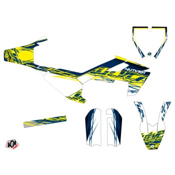Kit Deco Moto Cross Eraser Husqvarna TC 50 Jaune Bleu