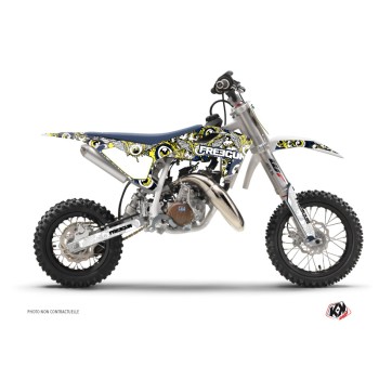 Kit Deco Moto Cross Freegun Eyed Husqvarna TC 50 Bleu Jaune