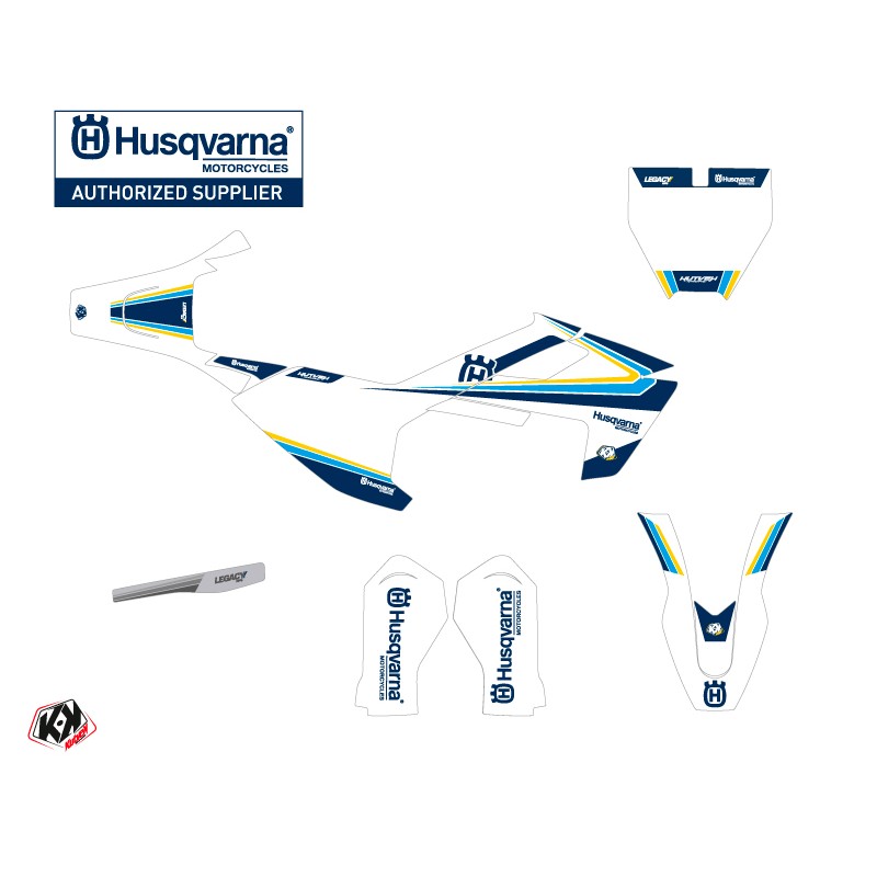 Kit Deco Moto Cross Legacy Husqvarna TC 50 Bleu Jaune