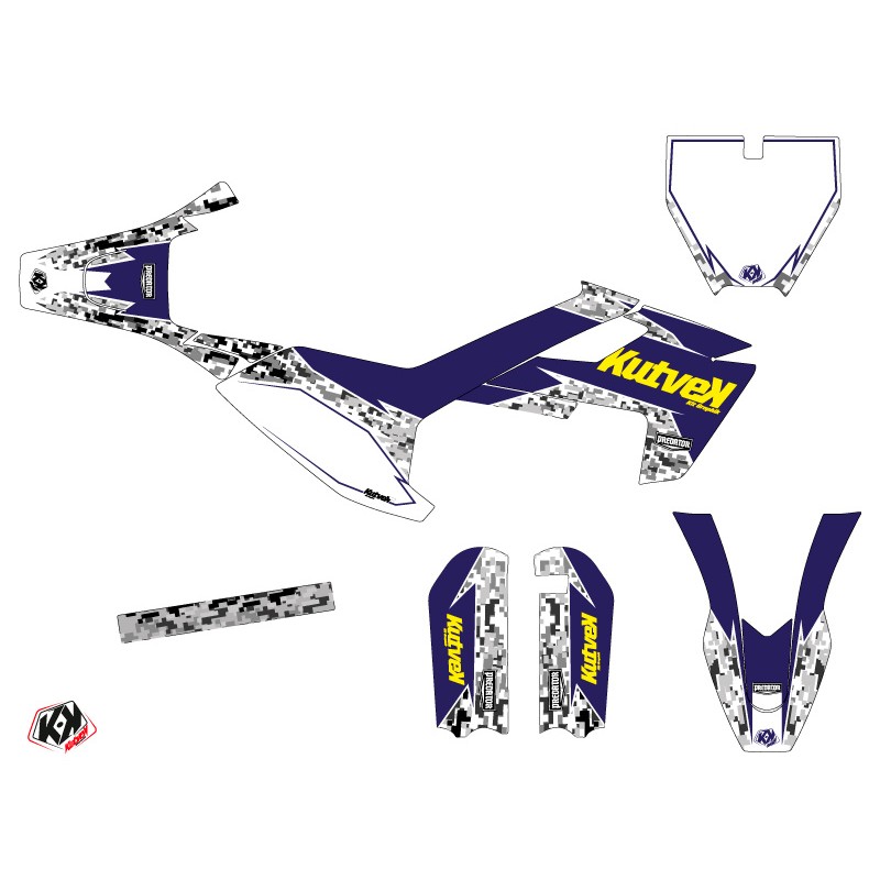 Kit Deco Moto Cross Predator Husqvarna TC 50 Violet Jaune