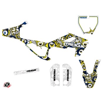 Kit Deco Moto Cross Freegun Eyed Husqvarna TC 50 Bleu Jaune