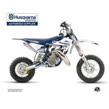 Kit Deco Moto Cross Split Husqvarna TC 50 Blanc Bleu