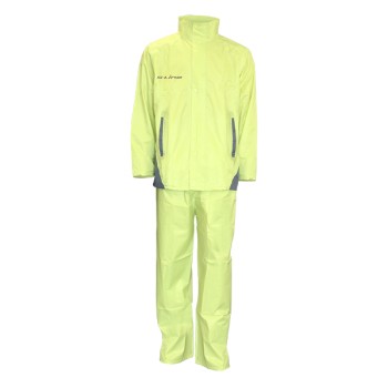 Ensemble Pluie Polyester Revêtement Pvc Jaune Marquages Reflechissant