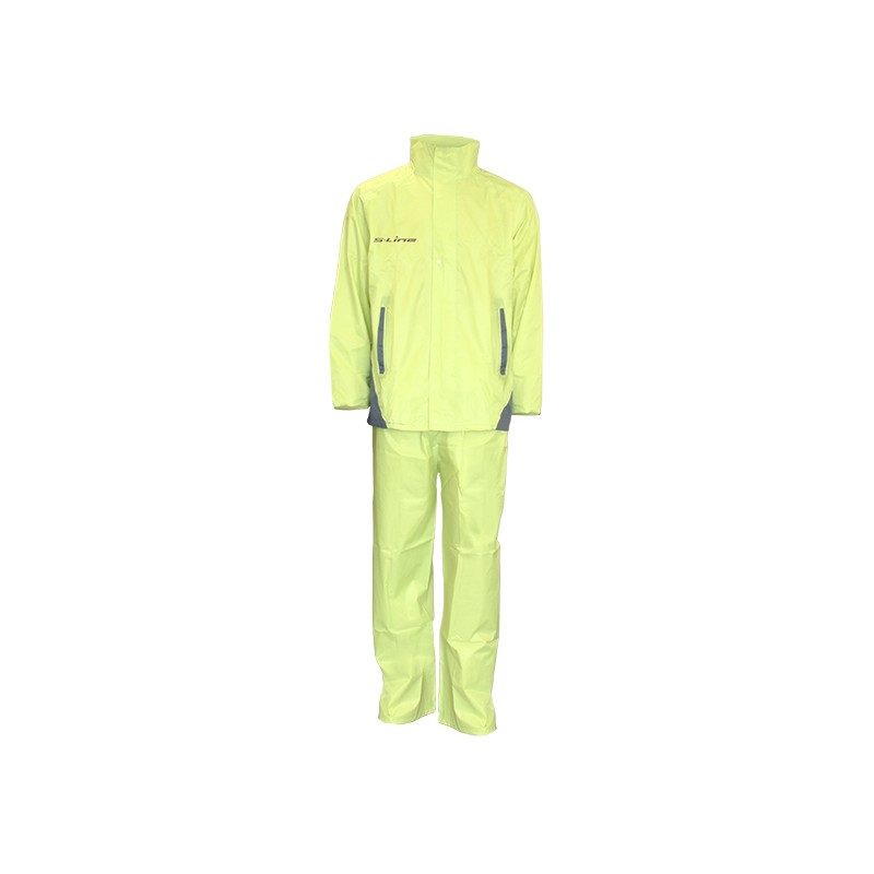 Ensemble Pluie Polyester Revêtement Pvc Jaune Marquages Reflechissant