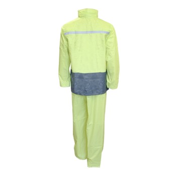 Ensemble Pluie Polyester Revêtement Pvc Jaune Marquages Reflechissant