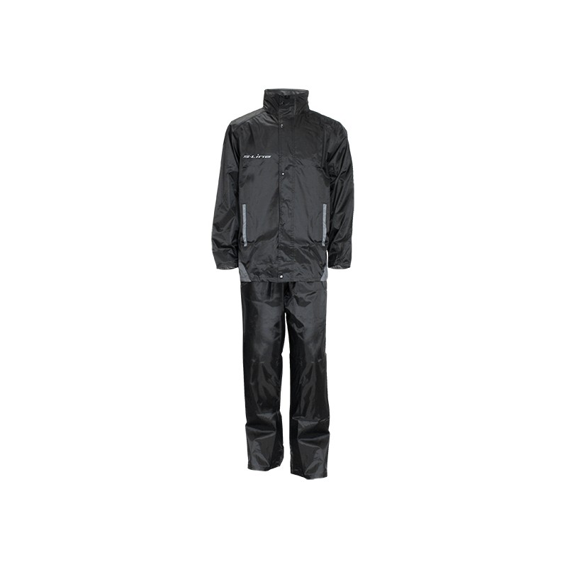Ensemble Pluie Polyester Revêtement Pvc Noir Marquages Reflechissants